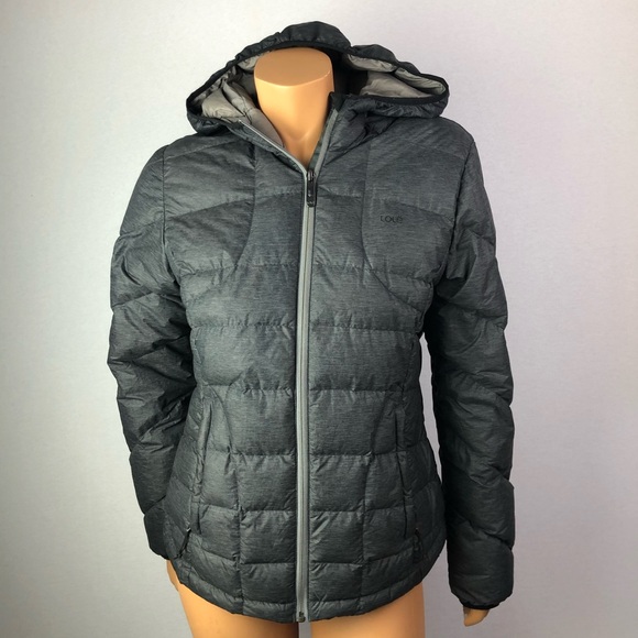 Lole Jackets & Blazers - Lolë gray duvet hooded bomber jacket Sz M